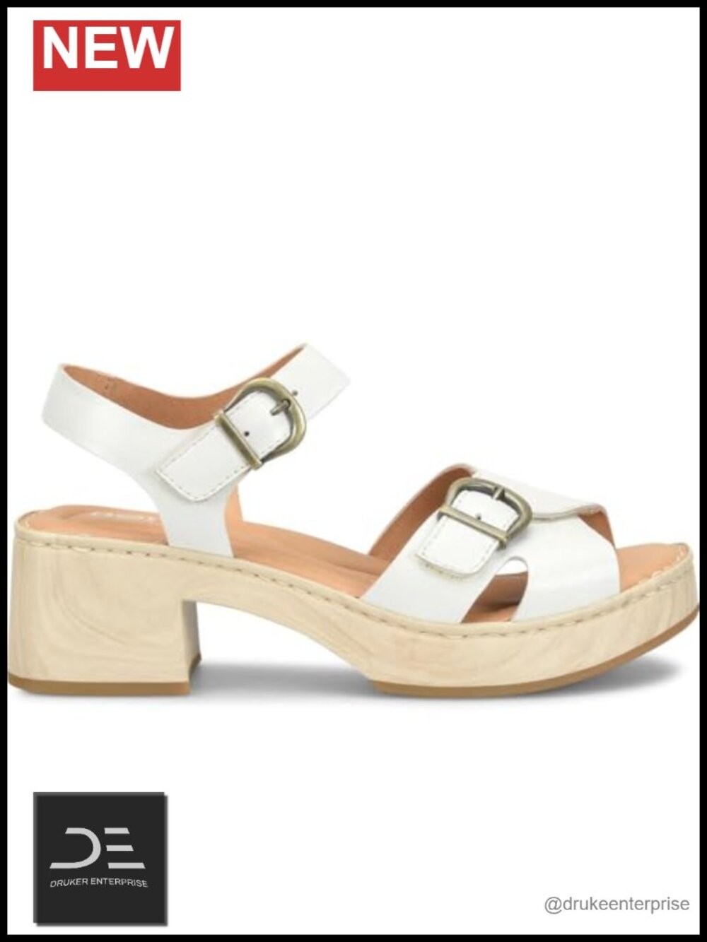 Born Bella Women's Platform Sandals Leather Block Heel